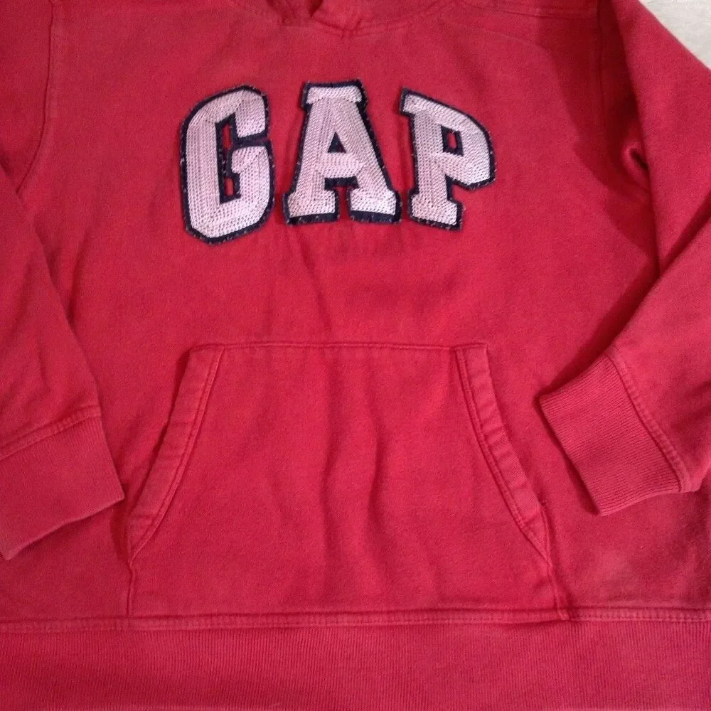 Gap Youth Hooded Sweatshirt Red Pass Through Pocket Hoodie